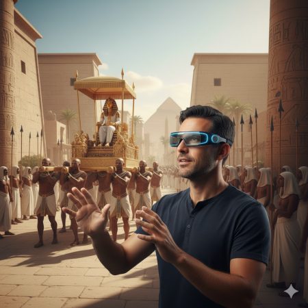 The augmented reality experience at the Grand Egyptian Museum