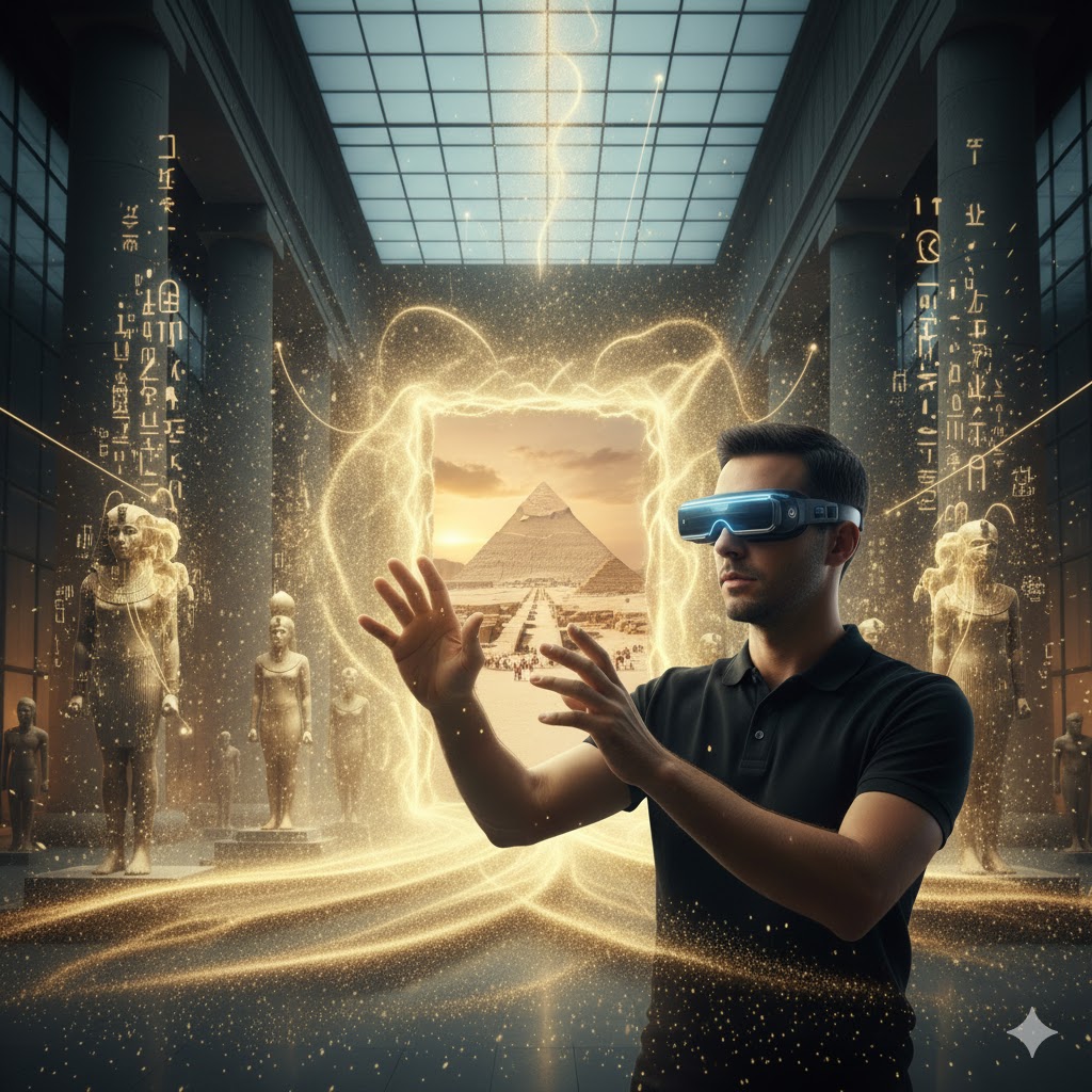 The augmented reality experience at the Grand Egyptian Museum